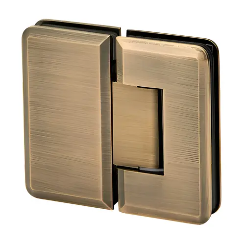 Majestic Series Glass To Glass Mount Hinge 180 Degree Antique Brass Majestic Series Glass To Glass Mount Hinge 180 Degree Antique Brass