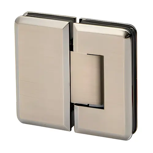 Majestic Series Glass To Glass Mount Hinge 180 Degree Brushed Nickel Majestic Series Glass To Glass Mount Hinge 180 Degree Brushed Nickel