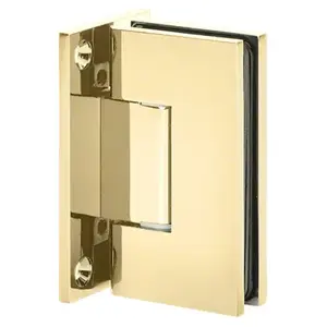 US Horizon H-MGTWA-FP-PB Adjustable Maxum Series Glass To Wall Mount Shower Door Hinge With Full Back Plate Polished Brass