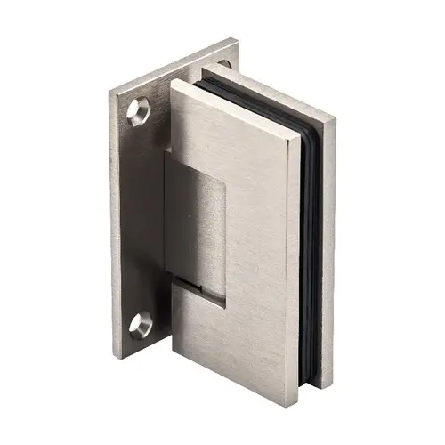 Maxum Series Glass To Wall Mount Shower Door Hinge With Full Back Plate Brushed Nickel