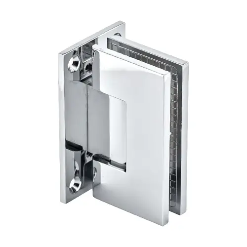 Maxum Series Glass To Wall Mount Shower Door Hinge With Full Back Plate Polished Chrome