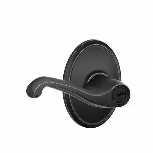 Flair Lever with Wakefield Rose Keyed Entry Lock C Keyway with 16211 Latch and 10063 Strike Aged Bronze Finish Flair Lever with Wakefield Rose Keyed Entry Lock C Keyway with 16211 Latch and 10063 Strike Aged Bronze Finish