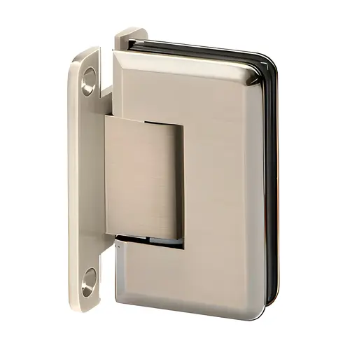 Premier Series Glass To Wall Mount Shower Door Hinge With "H" Back Plate Brushed Nickel Premier Series Glass To Wall Mount Shower Door Hinge With "H" Back Plate Brushed Nickel