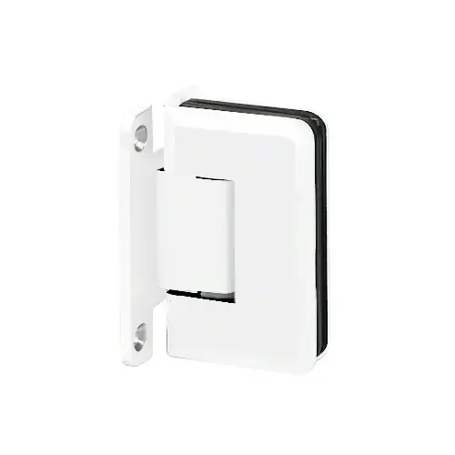 Adjustable Premier Series Glass To Wall Mount Shower Door Hinge With "H" Back Plate Gloss White Adjustable Premier Series Glass To Wall Mount Shower Door Hinge With "H" Back Plate Gloss White