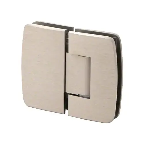 Adjustable Valencia Series Glass To Glass Mount Shower Door Hinge 180 Degree Brushed Nickel