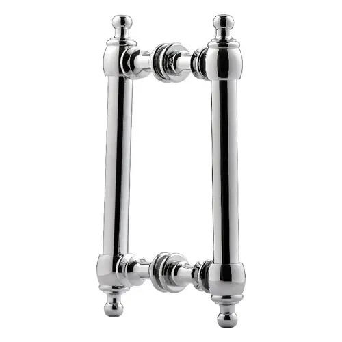 6 Inches Center To Center Antique Style Shower Door Handle Back to Back Mount Polished Chrome 6 Inches Center To Center Antique Style Shower Door Handle Back to Back Mount Polished Chrome