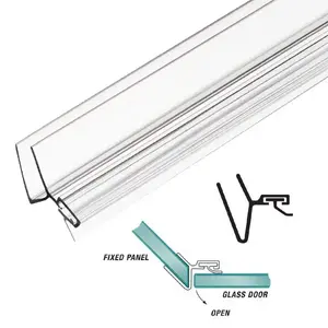 Brixwell P135SJ-38 95 Inches Stock Length Shower Door Strike Jamb 135 Degree & Fits 3/8 Inch Glass Clear