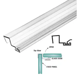 US Horizon P90SJ-38 95 Inches Stock Length Shower Door Strike Jamb 90 Degree & Fits 3/8 Inch Glass Clear