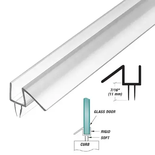 Drip Rail With Dual Wipe Fits 1/2 Inch Glass - 23" Length Drip Rail With Dual Wipe Fits 1/2 Inch Glass - 23" Length