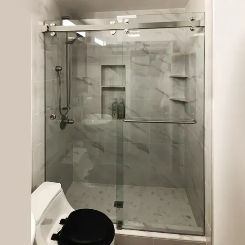 Sorrento Double Door Sliding System Brushed Stainless Steel Sorrento Double Door Sliding System Brushed Stainless Steel