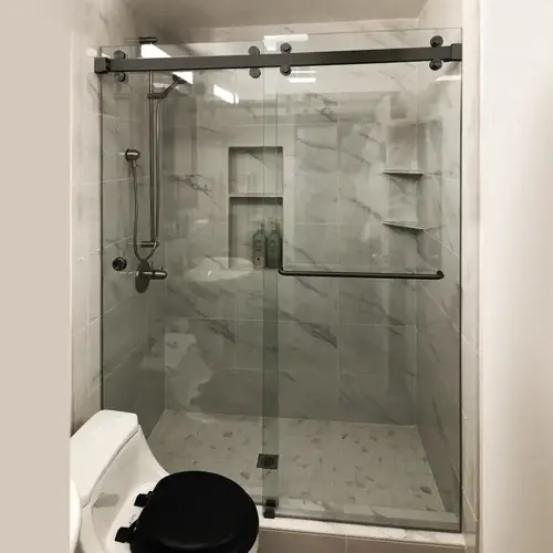 Sorrento Double Door Sliding System Matte Black Sorrento Double Door Sliding System Matte Black