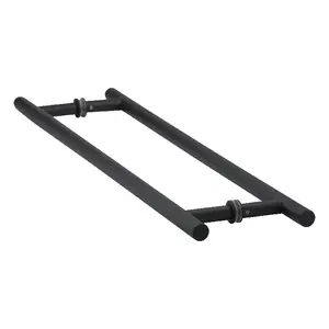 Brixwell TBL-18BTB-MB 18 Inches Center To Center Ladder Pull Towel Bar Back to Back Mount Matte Black