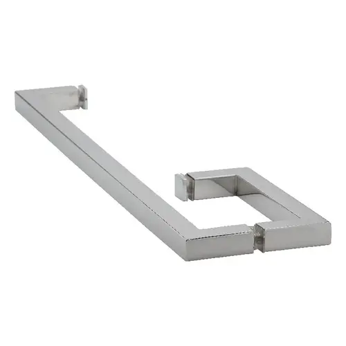 18 Inches Center To Center Towel Bar, 6 Inches Center To Center Handle Square Series Towel Bar And Handle Combo Polished Chrome