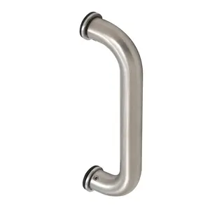 CRL CM8BS Brushed Stainless 8" Aluminum Door Mounted Standard Pull Handle