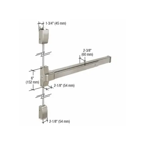 Satin Stainless DL750SV Surface Vertical Rod Panic Exit Device Satin Stainless DL750SV Surface Vertical Rod Panic Exit Device