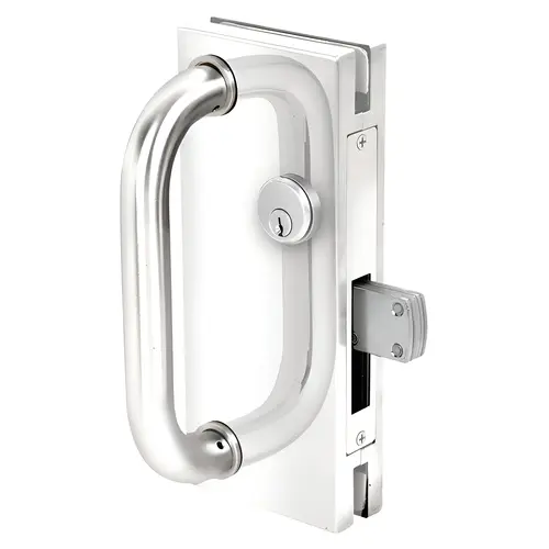 Polished Stainless 4" x 10" Custom Non-Handed Center Lock With Deadthrow Latch Polished Stainless 4" x 10" Custom Non-Handed Center Lock With Deadthrow Latch