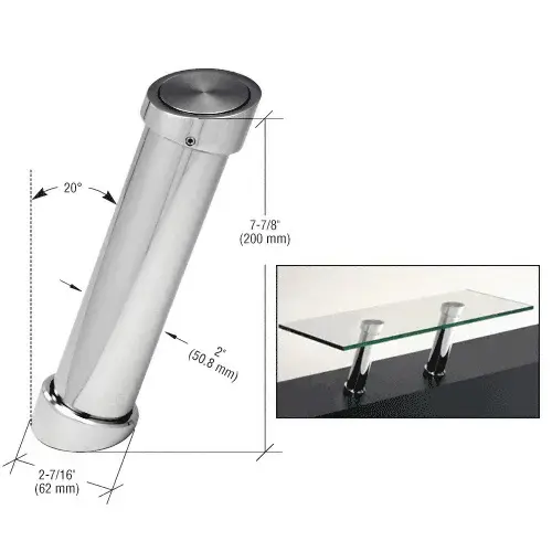 Chrome 7-7/8" UV Bonded Angled Countertop Support Chrome 7-7/8" UV Bonded Angled Countertop Support