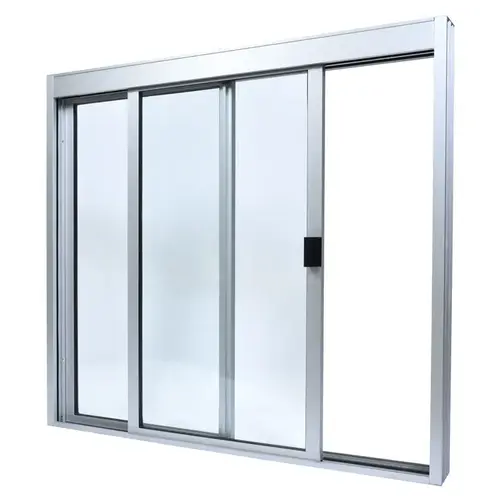 Satin Anodized Standard Size Manual DW Deluxe Service Window, Glazed with Full Bottom Track Satin Anodized Standard Size Manual DW Deluxe Service Window, Glazed with Full Bottom Track