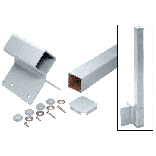 CRL FP948KM Mill 48" 200, 300, 350, and 400 Series 90 Degree Fascia Mounted Post Kit