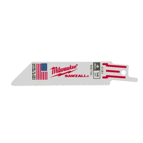 4 in. 14 Teeth per in. Medium Metal Cutting SAWZALL Reciprocating Saw Blades White - pack of 5 4 in. 14 Teeth per in. Medium Metal Cutting SAWZALL Reciprocating Saw Blades White - pack of 5