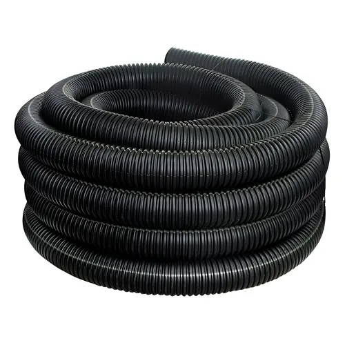Corrugated Drainage Tubing 6" D X 100 ft. L Polyethylene Black