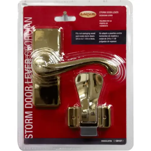 Storm Door Lever Georgian Bright Brass Bright