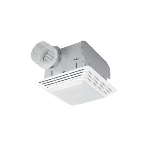 Bathroom Ventilation Fan with Lighting 50 CFM 2.5 Sones White