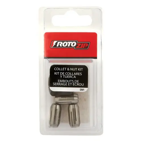 Collets and Nut Kit, Quick-Change, For: All Spiral Saw Tools and Drywall Routers Collets and Nut Kit, Quick-Change, For: All Spiral Saw Tools and Drywall Routers