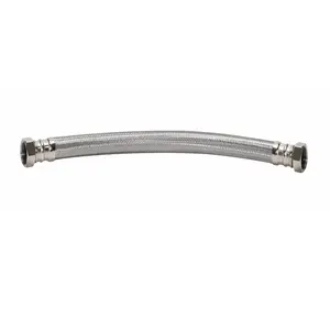 Fluidmaster B1H18 High-Flexible Water Heater Connector, 3/4 in, FIP, Stainless Steel, Nickel, 18 in L