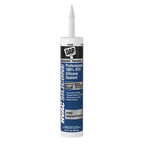 HVAC Silicone Sealant Clear Paste 10.3 fl oz Cartridge HVAC Silicone Sealant Clear Paste 10.3 fl oz Cartridge