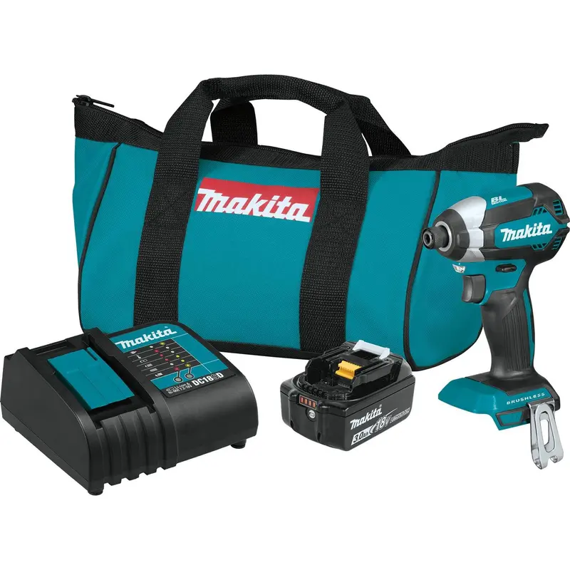 Makita Impact Driver Kit Battery Included 18 V 3 Ah 1/4 in Drive Hex Drive 0 to 3600 ipm XDT131