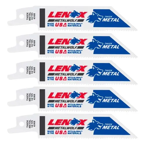 Reciprocating Saw Blade, 3/4 in W, 4 in L, 14 TPI White Reciprocating Saw Blade, 3/4 in W, 4 in L, 14 TPI White