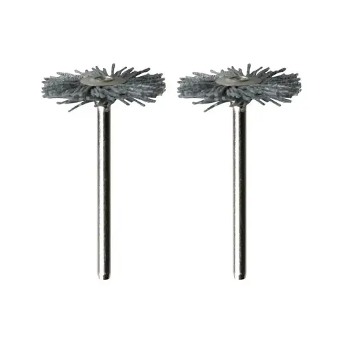 Brush, 1/8 in Arbor/Shank, Nylon Bristle Yellow - pack of 2