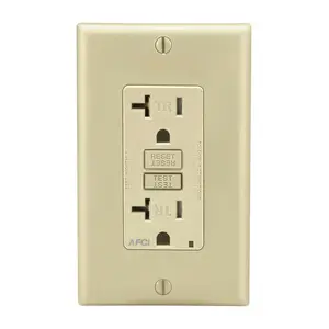 Leviton AFTR2-I AFCI Outlet Decora 20 amps 125 V Ivory 5-20R Ivory
