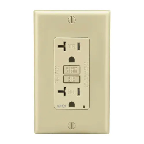 AFCI Outlet Decora 20 amps 125 V Ivory 5-20R Ivory