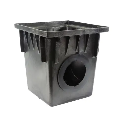18" Black Square Catch Basin Drain With 2 Openings 18" Black Square Catch Basin Drain With 2 Openings