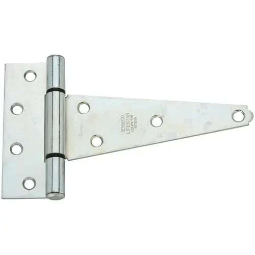 T-Hinge, 4-1/4 in W Frame Leaf, 1.565 in H Frame Leaf, Steel, Zinc, Tight Pin, 48 lb - Pair