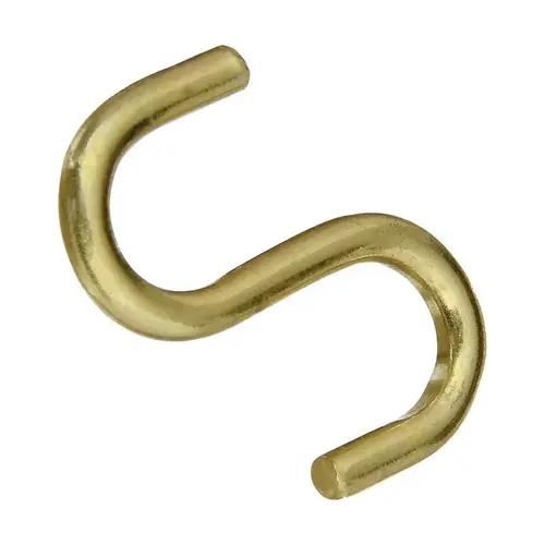 V2077 1" Heavy Open S Hook Solid Brass Finish V2077 1" Heavy Open S Hook Solid Brass Finish