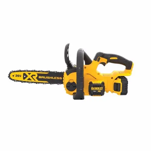 Chainsaw Kit, 5 Ah, 20 V Battery, Lithium-Ion Battery, 12 in L Bar/Chain, 3/8 in Bar/Chain Pitch Yellow/Black