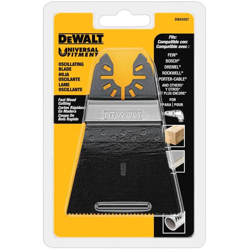 DEWALT Oscillating Blade Universal Fitment Bi-Metal Wide Fast Cut Wood Black DWA4207
