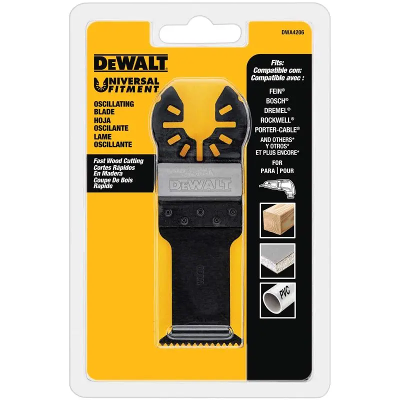 DEWALT Oscillating Blade Universal Fitment Bi-Metal Fast Cut Wood Black DWA4206 DEWALT Oscillating Blade Universal Fitment Bi-Metal Fast Cut Wood Black DWA4206