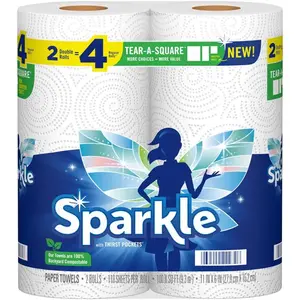 SPARKLE 22272-XCP12 Paper Towels Tear-A-Square 110 sheet 2 ply Whit - 2 per pack x12 packs