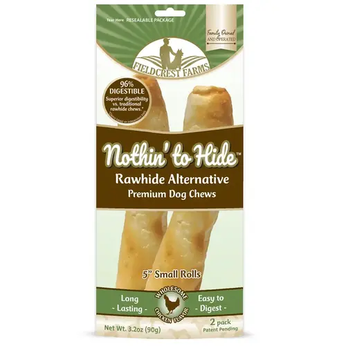 Nothin' to Hide Dog Chew Treat Rolls, Chicken Flavor, Small 5-In Pair Nothin' to Hide Dog Chew Treat Rolls, Chicken Flavor, Small 5-In Pair