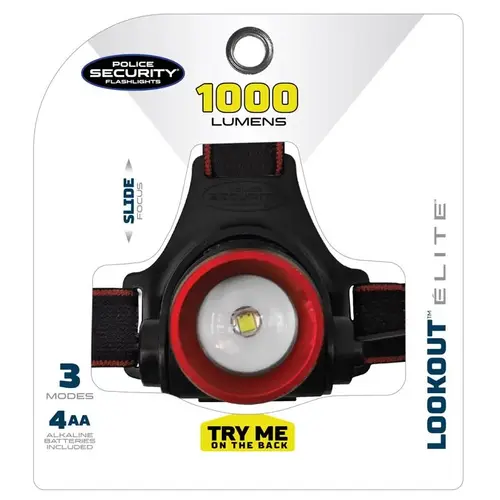 Lookout Ultra-Bright LED Headlamp, 1000 Lumens, 3 Modes Black