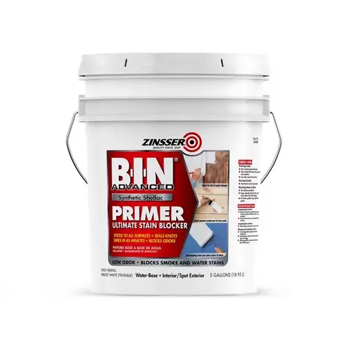 Zinsser Advanced Synthetic Primer, Flat, Matte, White, 5 gal, Pail Zinsser Advanced Synthetic Primer, Flat, Matte, White, 5 gal, Pail