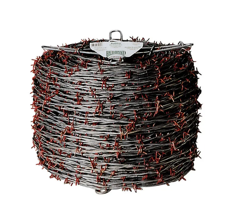 Red Brand Barbed Wire 1320 ft L 12-1/2 Gauge 4 in Points Spacing Galvanized Steel Red 70476
