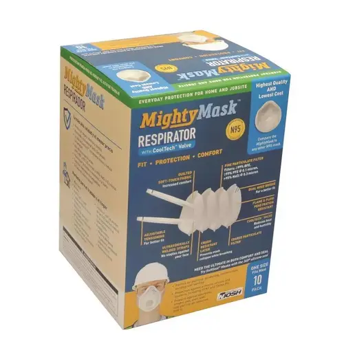 Respirator Mask Might Max N95 Valved White One Size Fits Most White Respirator Mask Might Max N95 Valved White One Size Fits Most White