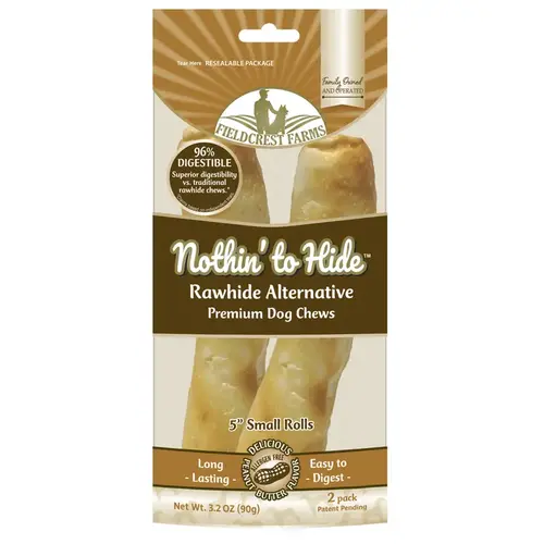 Nothin' to Hide Dog Chew Treat Rolls, Peanut Butter Flavor, Small 5-In Pair Nothin' to Hide Dog Chew Treat Rolls, Peanut Butter Flavor, Small 5-In Pair