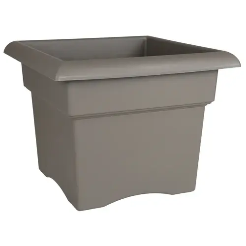 Veranda Deck Box Planter, 14 in W, Square, Plastic, Charcoal Veranda Deck Box Planter, 14 in W, Square, Plastic, Charcoal