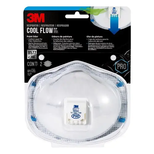 P95 Paint Odor Valve Respirator Mask - Pair White